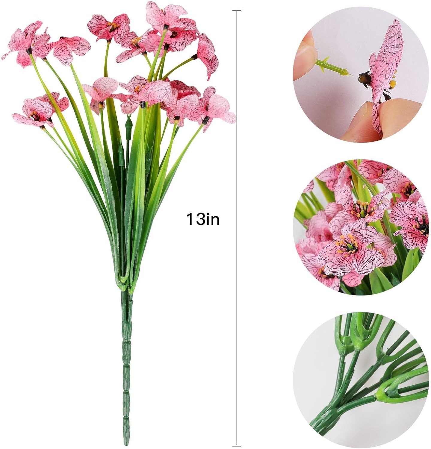 Faux Flowers Bundle Set – 20 UV Resistant Pink Arrangements for Every Occasion