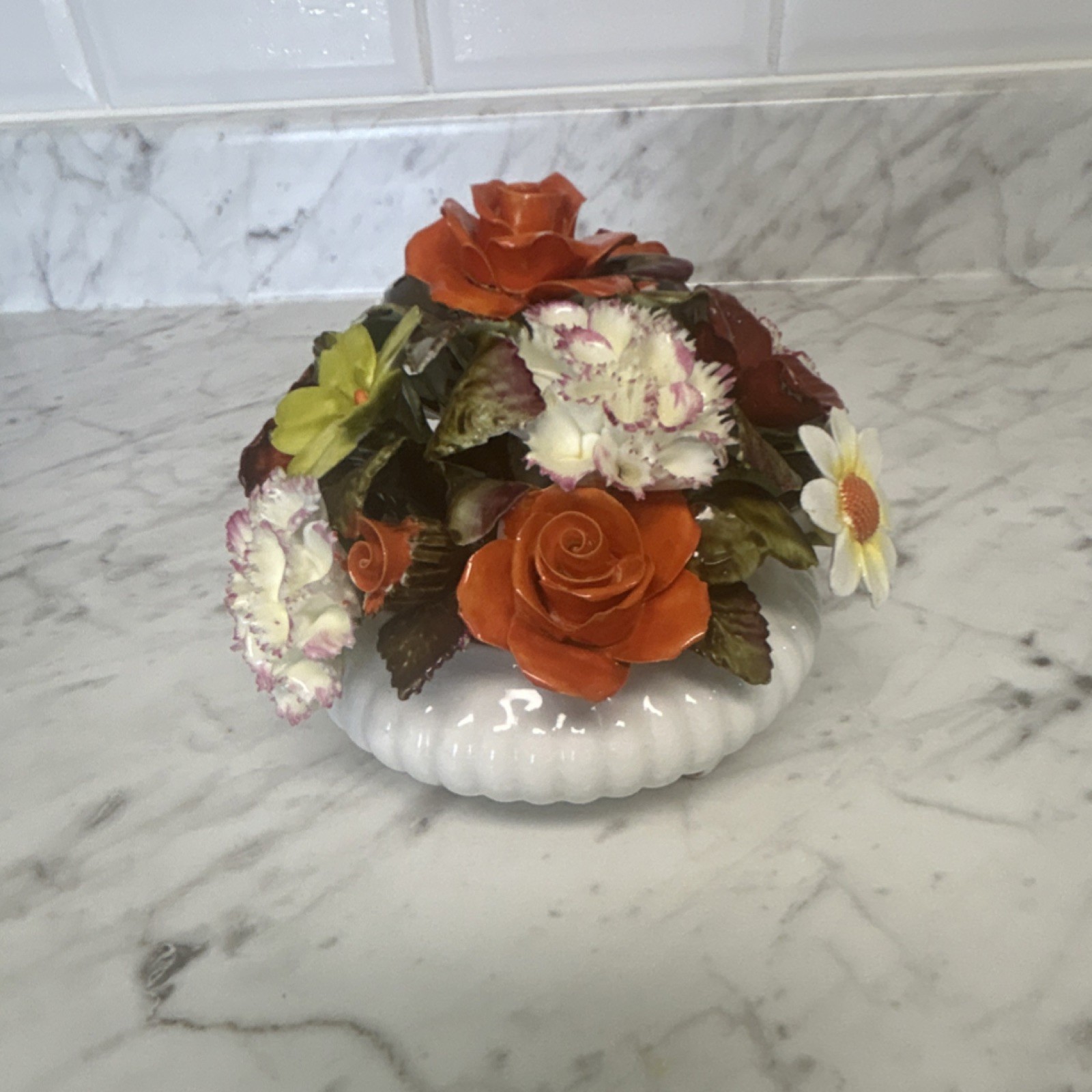Royal Adderley Bone China Floral Centerpiece Rose Daisy Carnation Multicolor