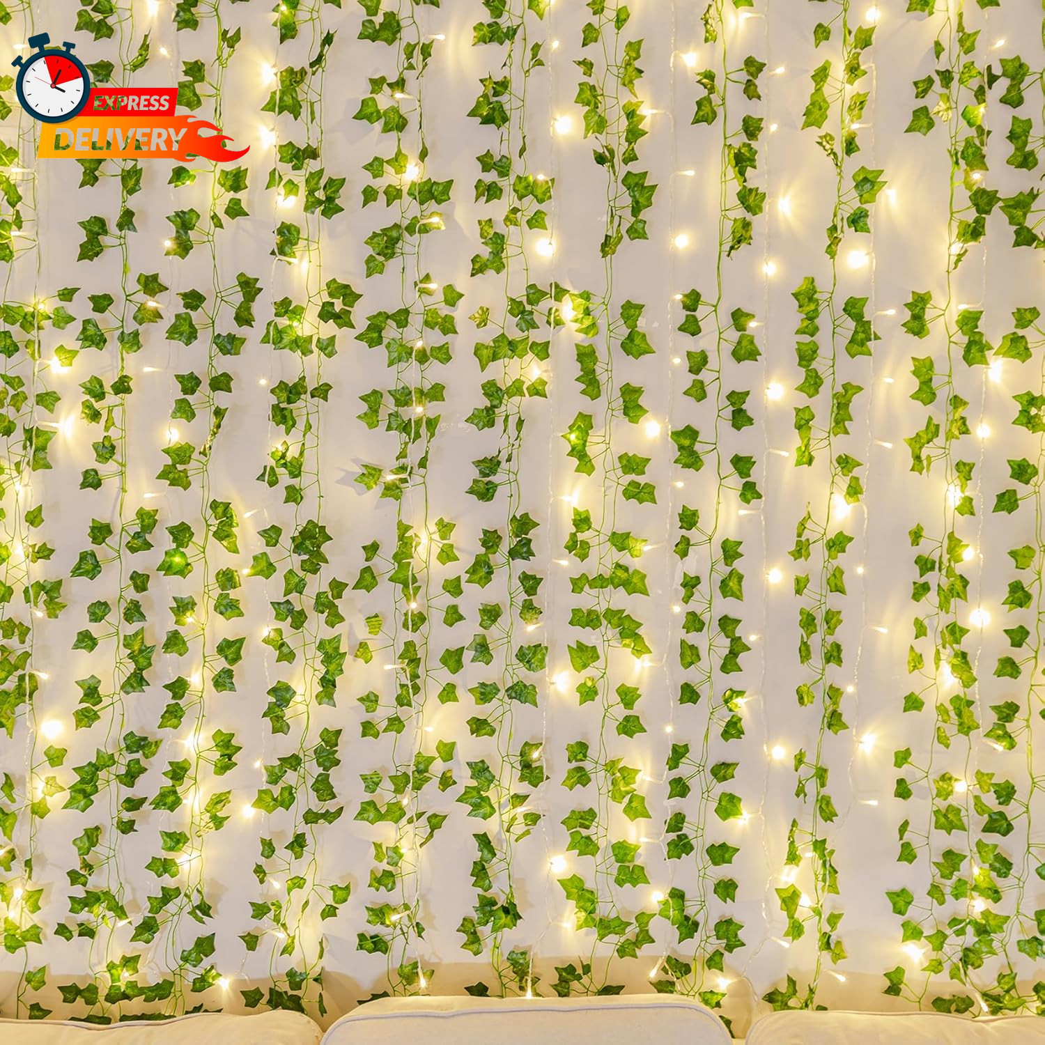 KASZOO 84Ft 12 Pack Artificial Ivy Garland Fake Plants, Vine Hanging Garland wit