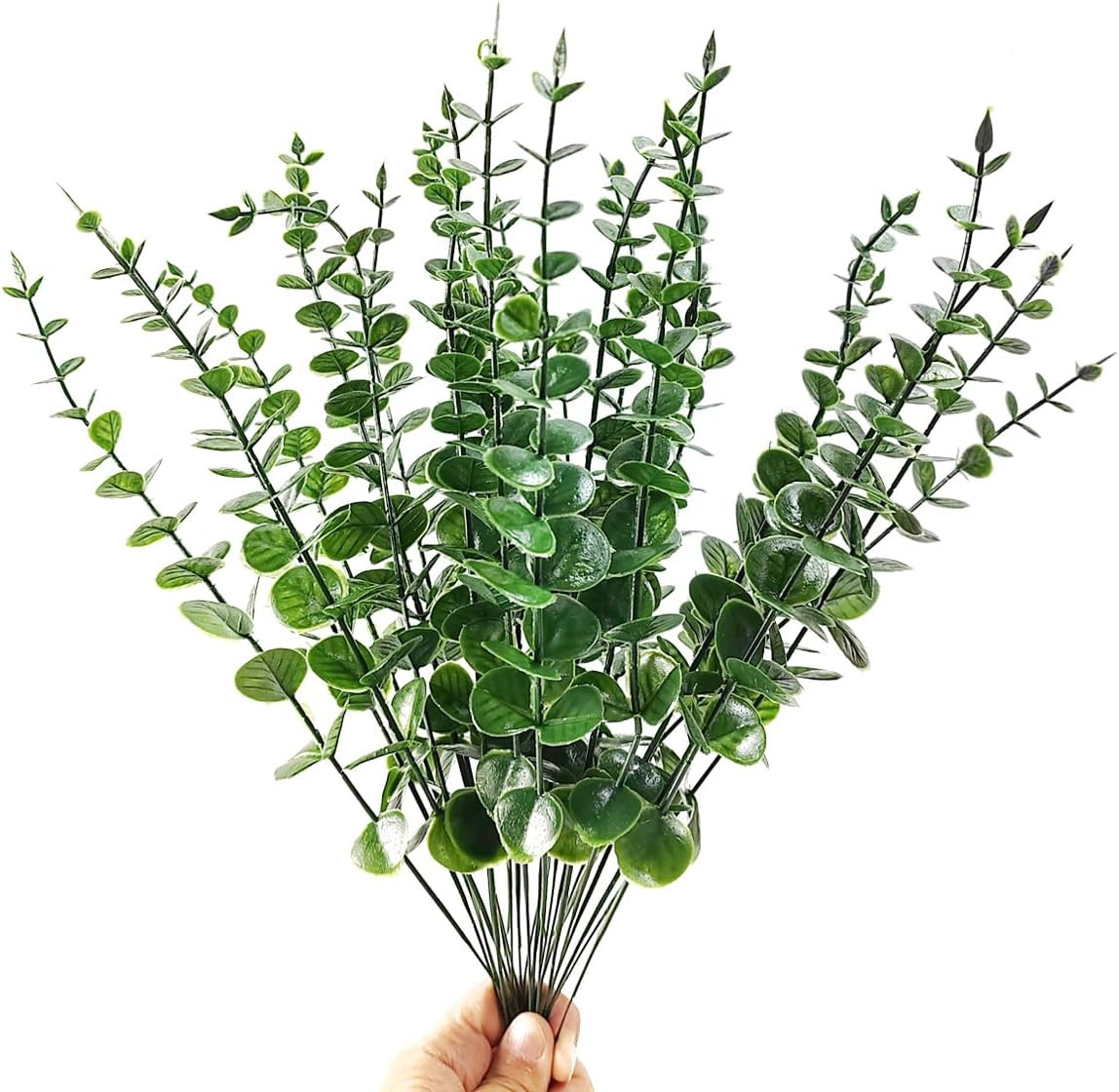 15PCS Artificial Eucalyptus Stem Faux Eucalyptus Decor Artificial Green Branches