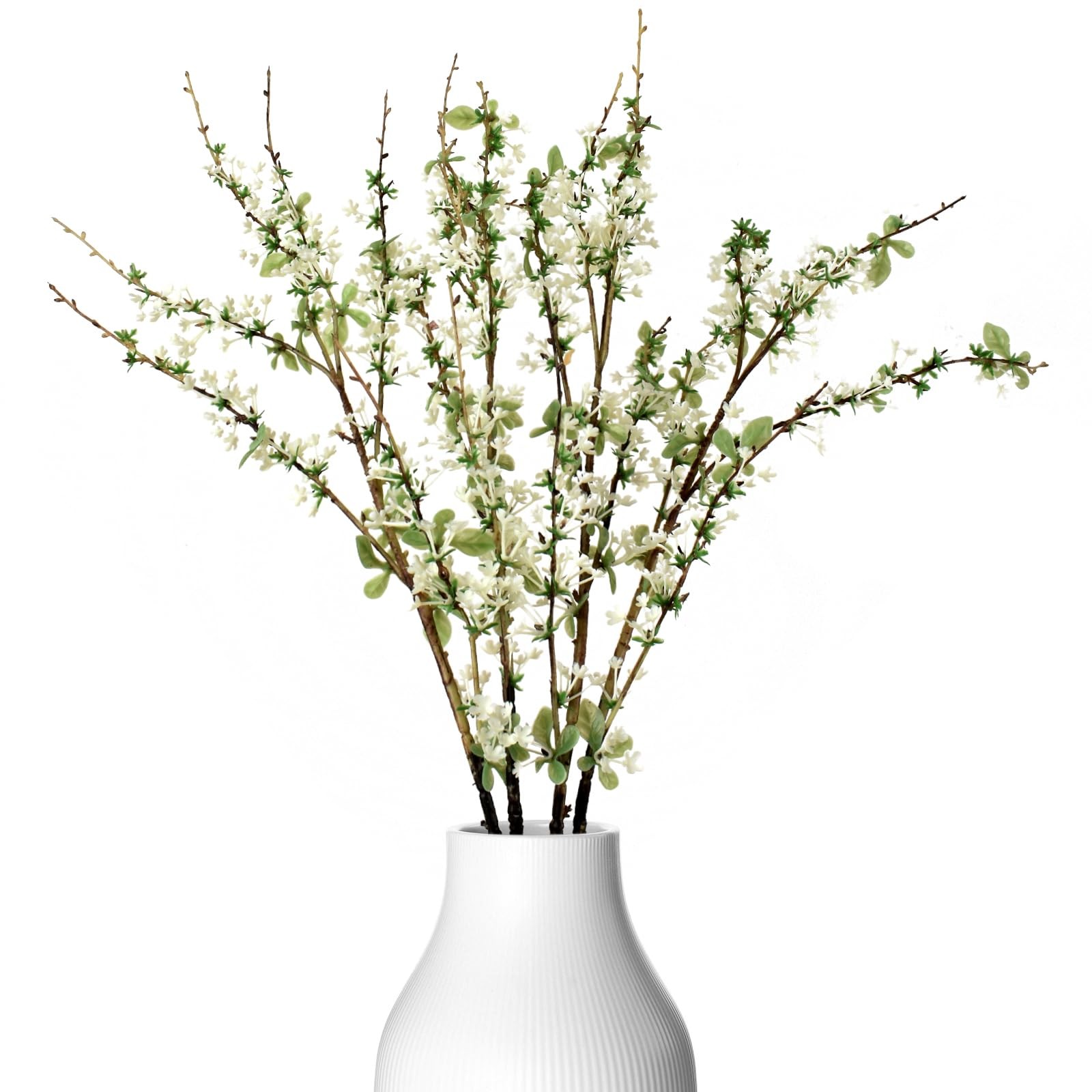 4PCS Artificial Willow Branches with Flower, 31.5” Real Touch Snow Willow Fl…