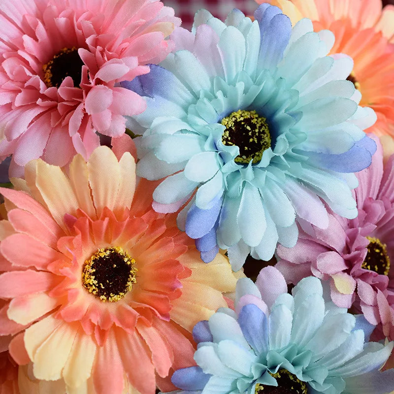 1Pc/3Pc/6Pc Artificial Silk Gerbera Flowers Wedding Home Verandahs Table Decor F
