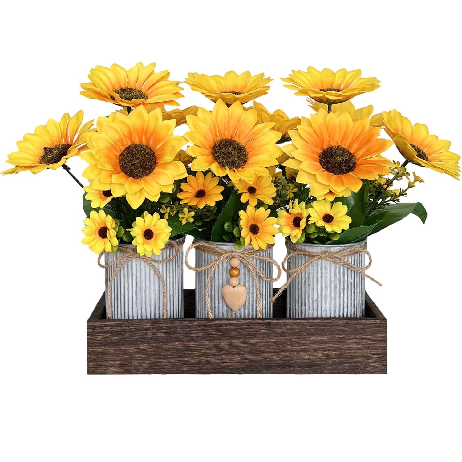 Sunflowers Artificial Flowers Decorations, Sunflower Table Centerpieces for W…
