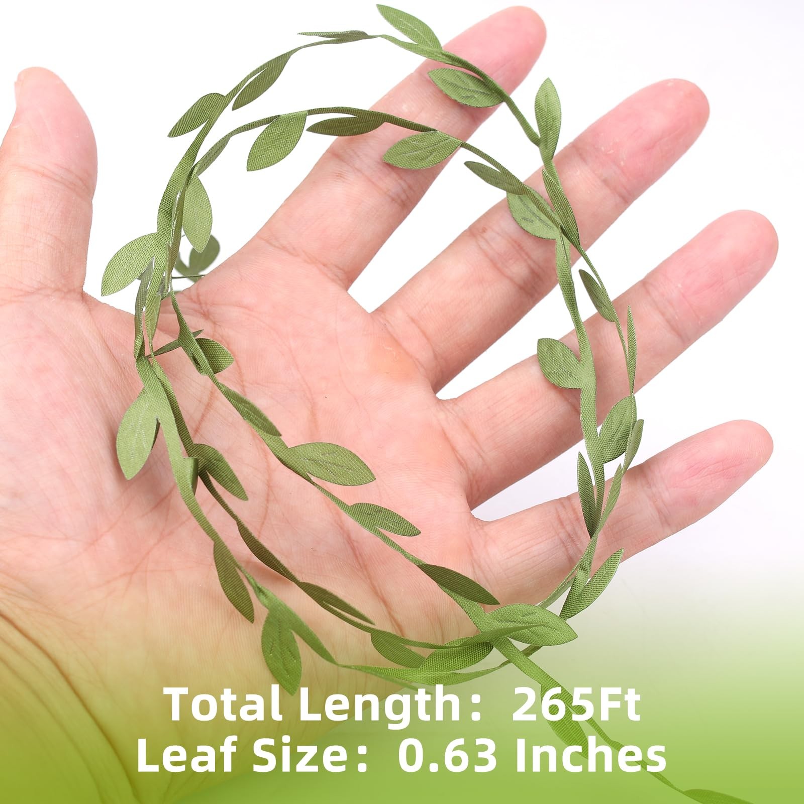 265 Ft Leaf Ribbon, Fake Vines Woodland Safari Baby Shower Decorations, Green…