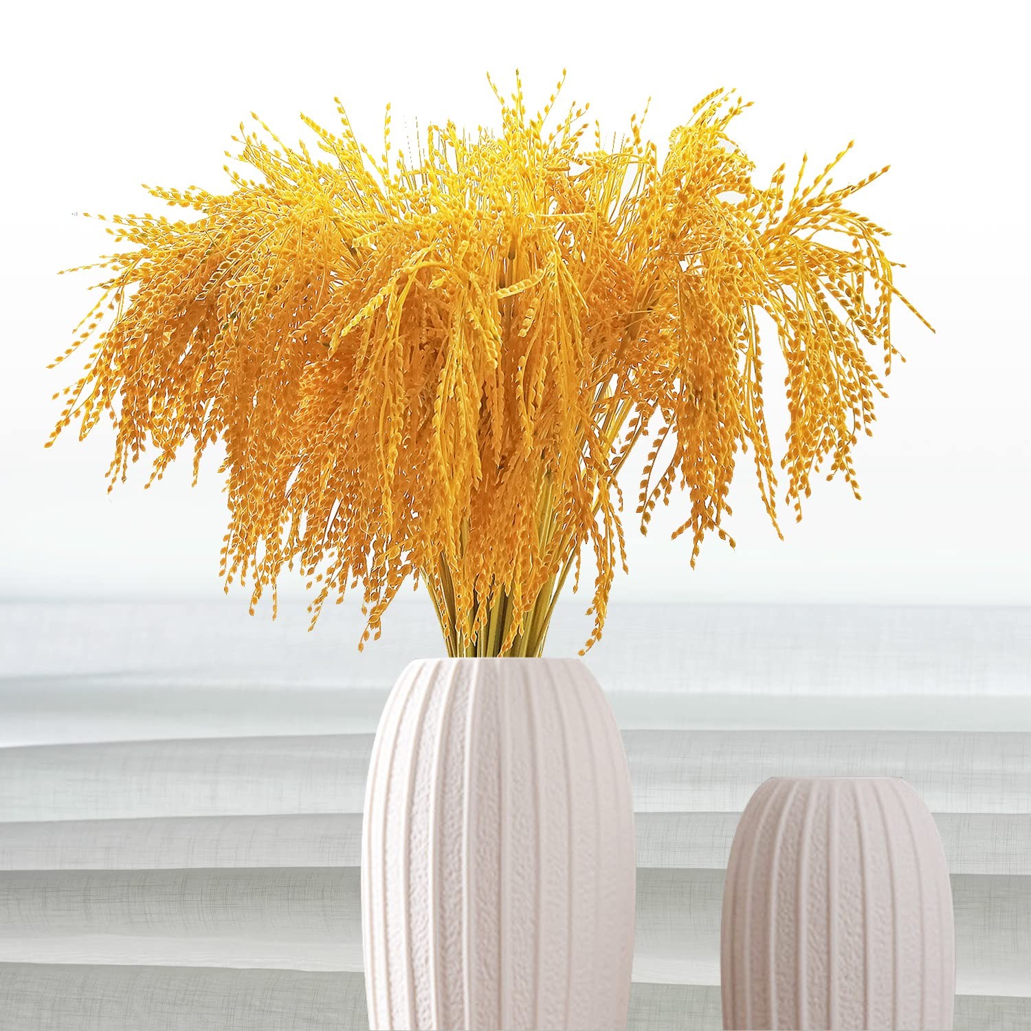 Fake Grain Plant Artificial Paddy Rice Flowers Yellow Natural Plants for Home…