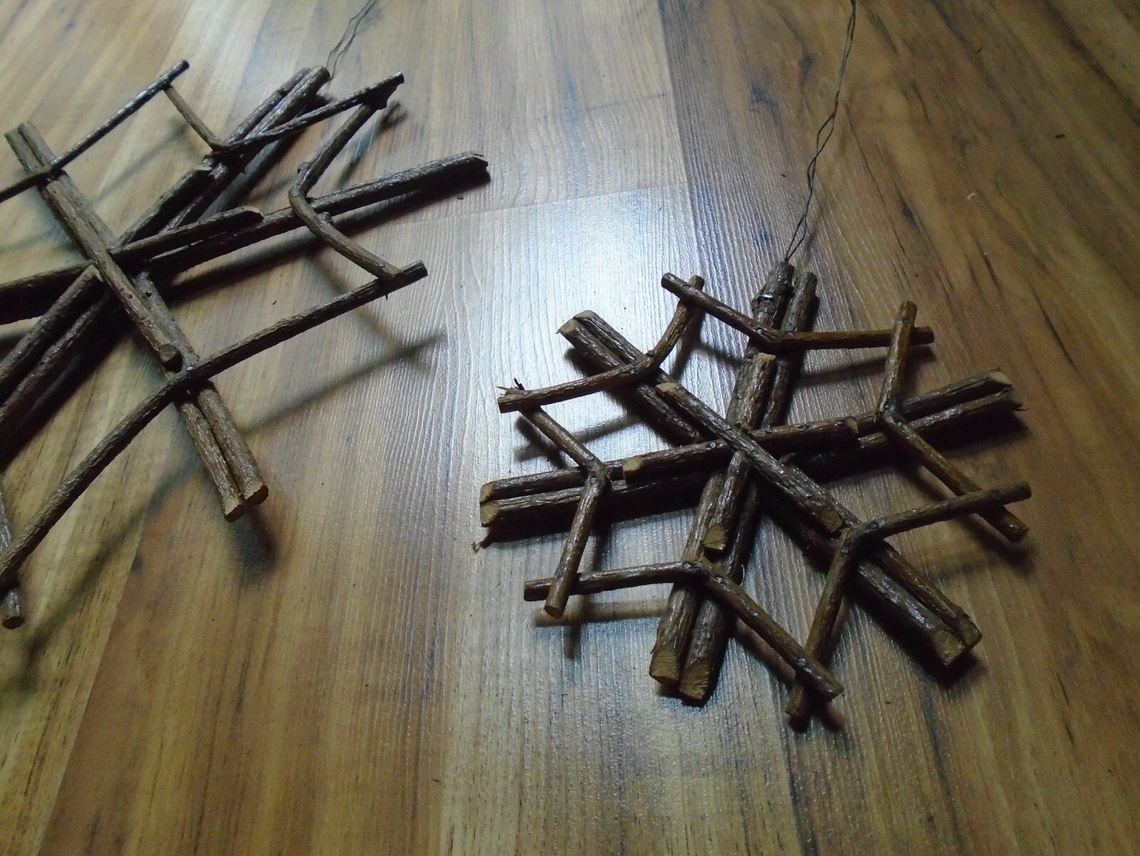 6 Natural Twig 3D Sets Of Snow Flakes Rustic Home Decor 12″ 10″ 7″ Cabin Lodge