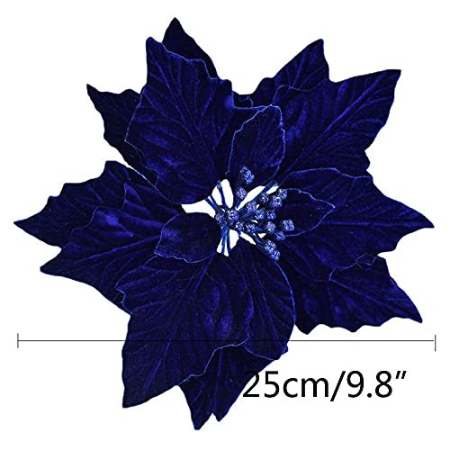 4Pack Christmas Poinsettia Decorations 9.8In Artificial Velvet Flowers for Ch…