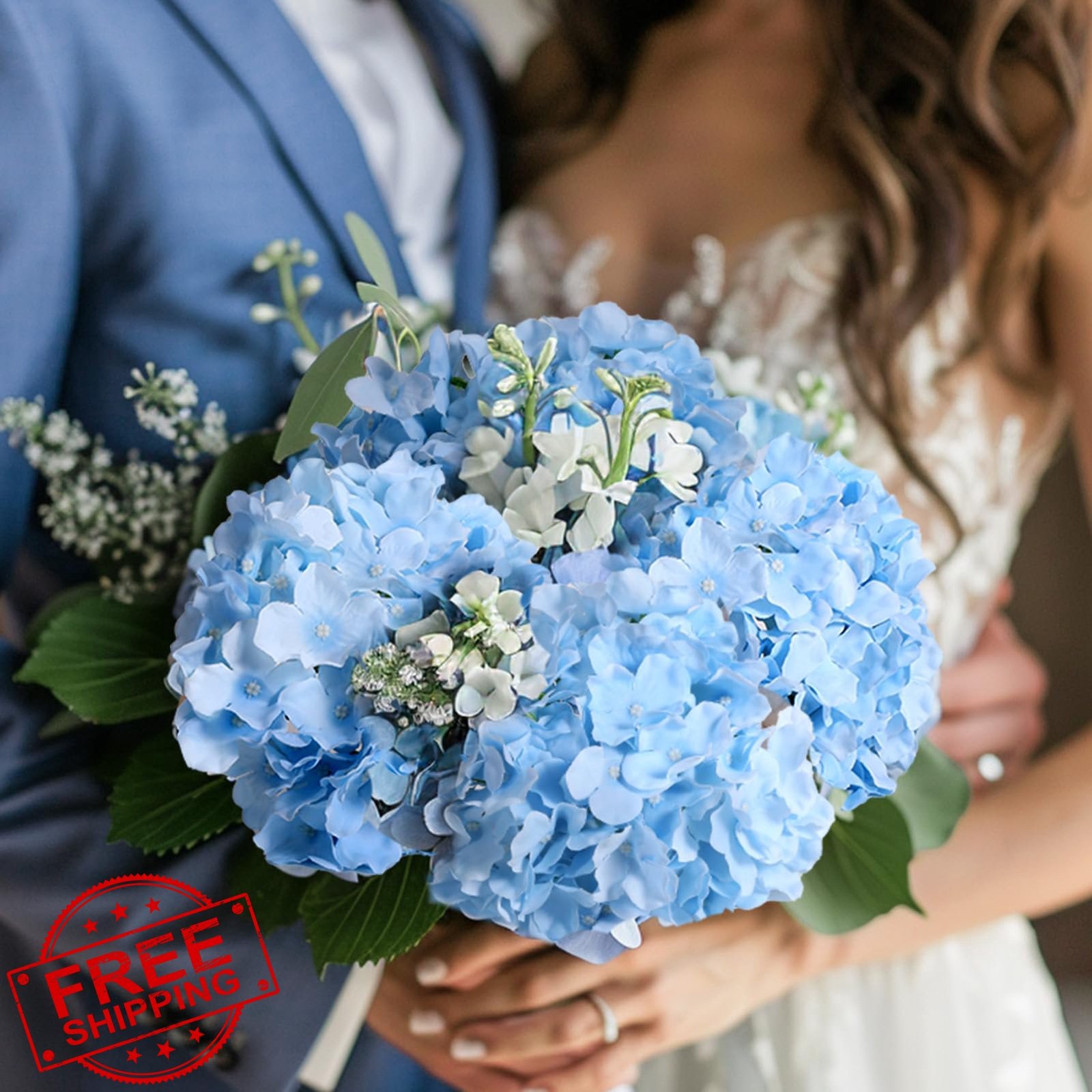 Auihiay Blue Hydrangea Flowers 304 PCS