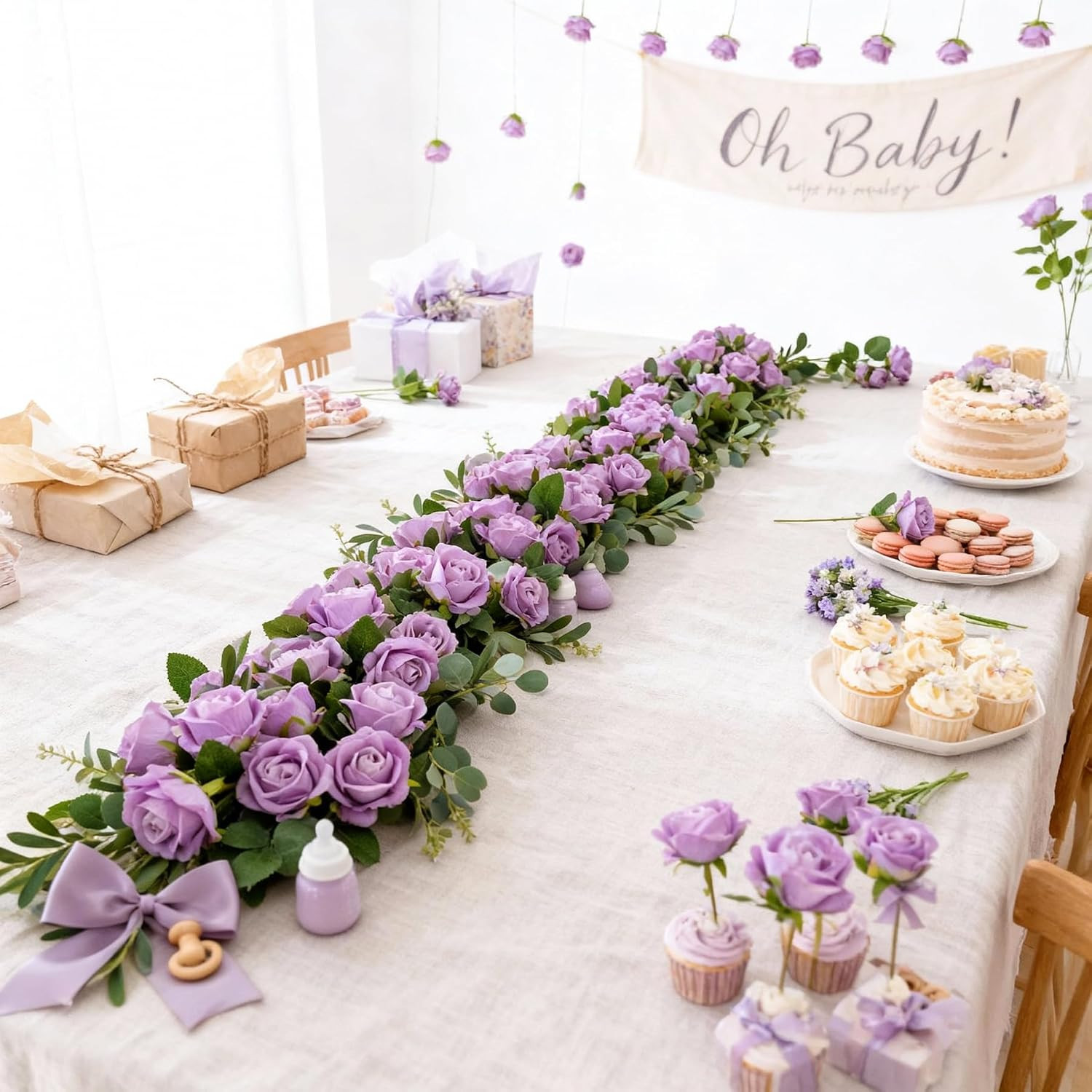 60-Pack Lavender Velvet Roses – Realistic Fake Flowers for Weddings & Decor