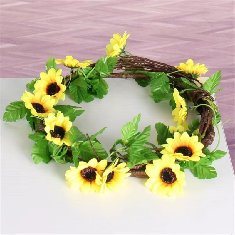 1/2/5PCS Artificial Sunflower Garland 260cm Wedding Floral Vine Decoration
