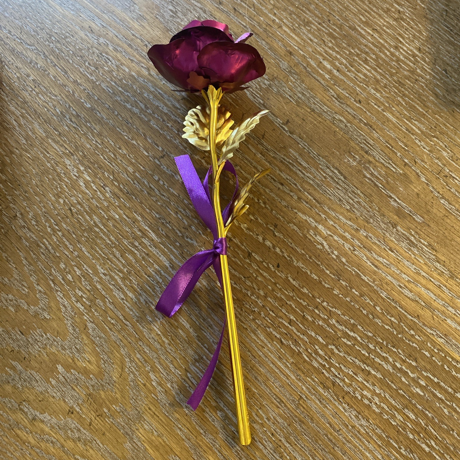 Forever 24K Rose Gold Purple Dipped Flower w/ Gift Box for Her