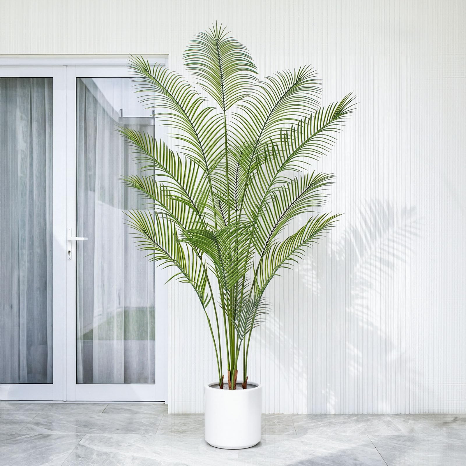 Artificial Palm Tree 7FT Tall Faux Palm Tree Indoor Fake Plants Faux Tropical…