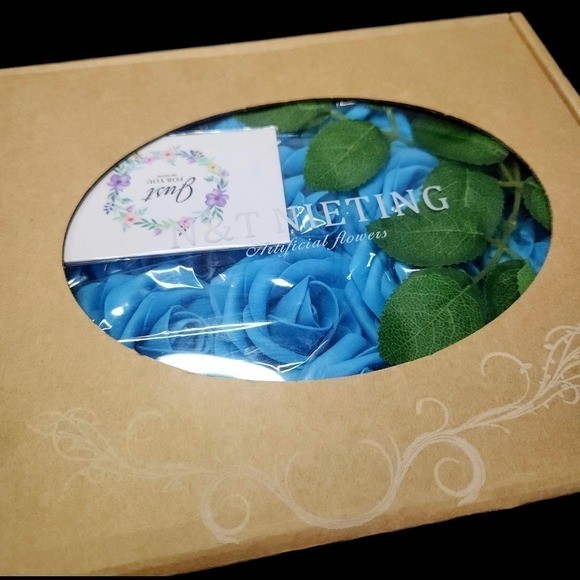 NEW N & T Nieting Blue Artificial Foam Flower Set Wedding Florals Decor Turq