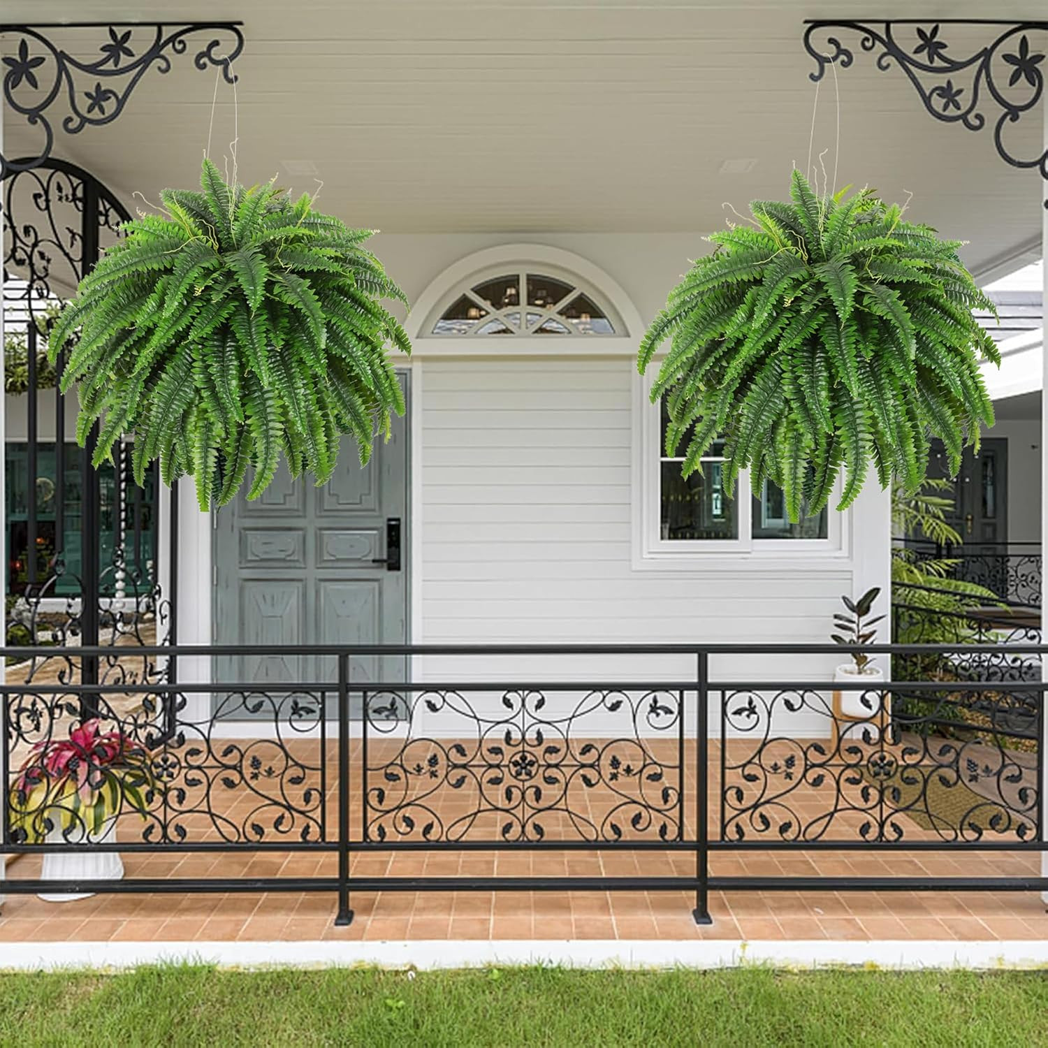 49″ Artificial Boston Fern, Outdoor Faux Plant | Uv-Resistant, 95 Fronds/Stem, E