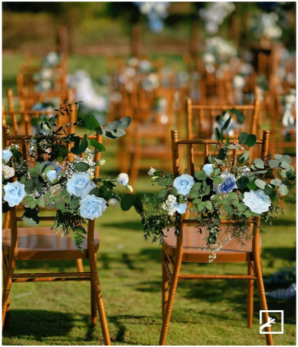Artificial Blue Floral Rose & Vine Garland Floral Decor Party – ONE 6′ PIECE