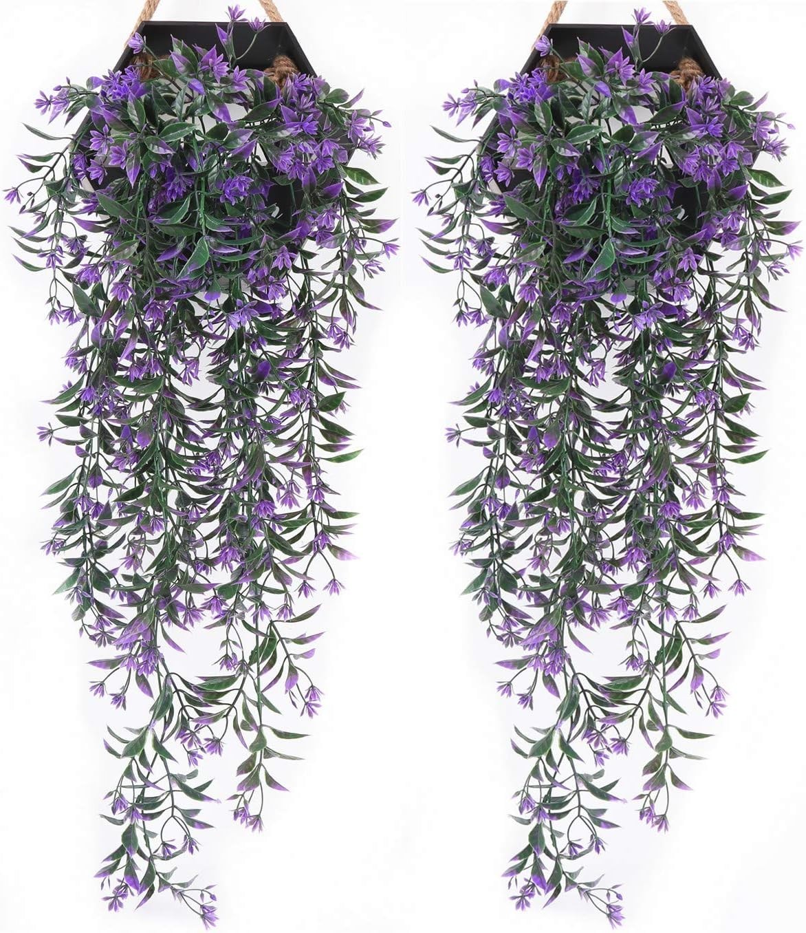 Artificial Ivy Vine Plastic Plants 4 Pack – Purple Foliage Leaves