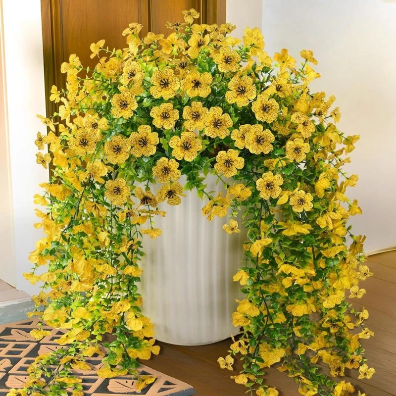 Artificial Flowers Plant Rattan Morning Glories Outdoor Wedding Bridal Arch Home