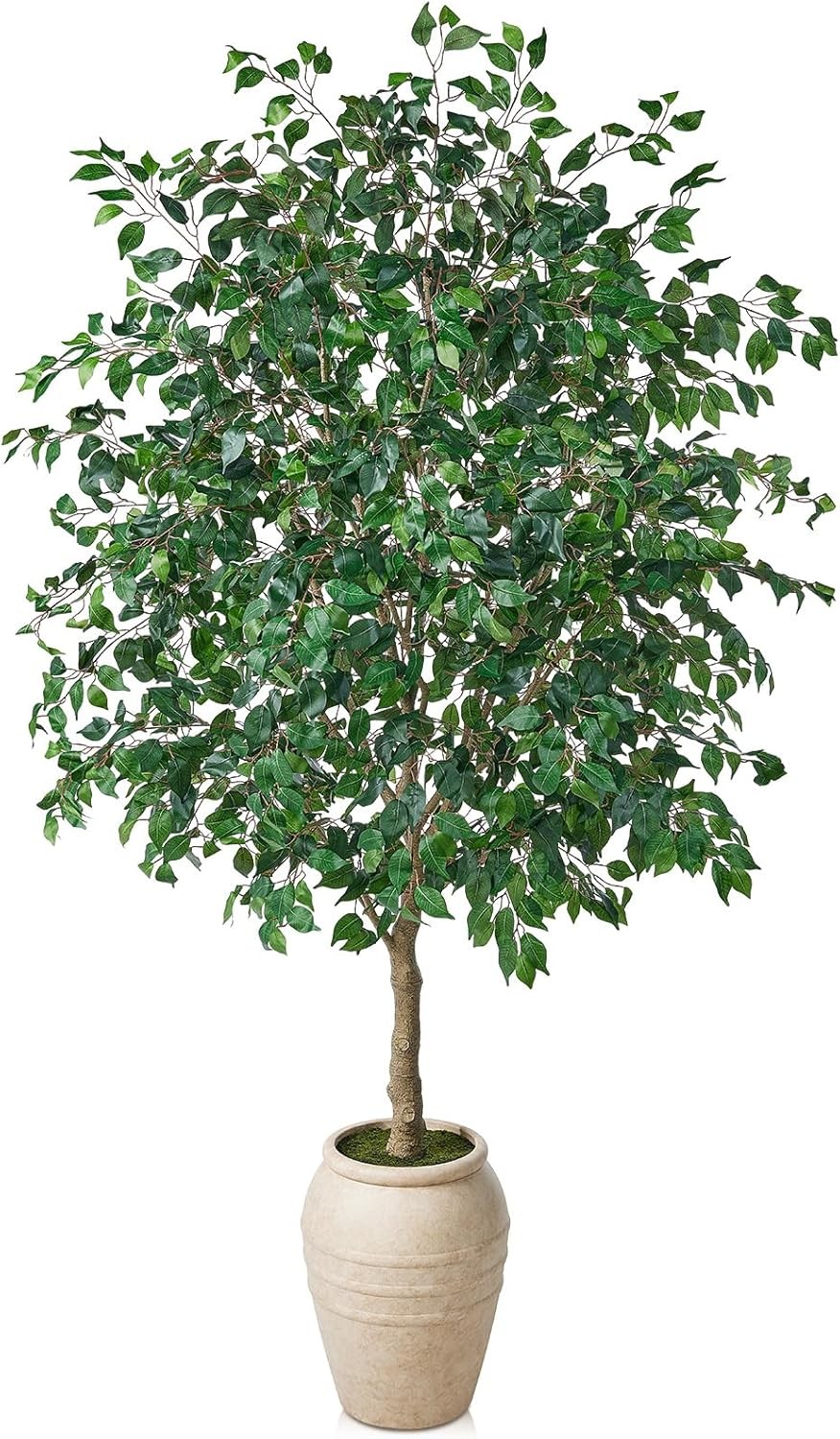 Artificial Ficus Tree 8ft – Large Tall Faux Tree with 1600+ Realistic Silk