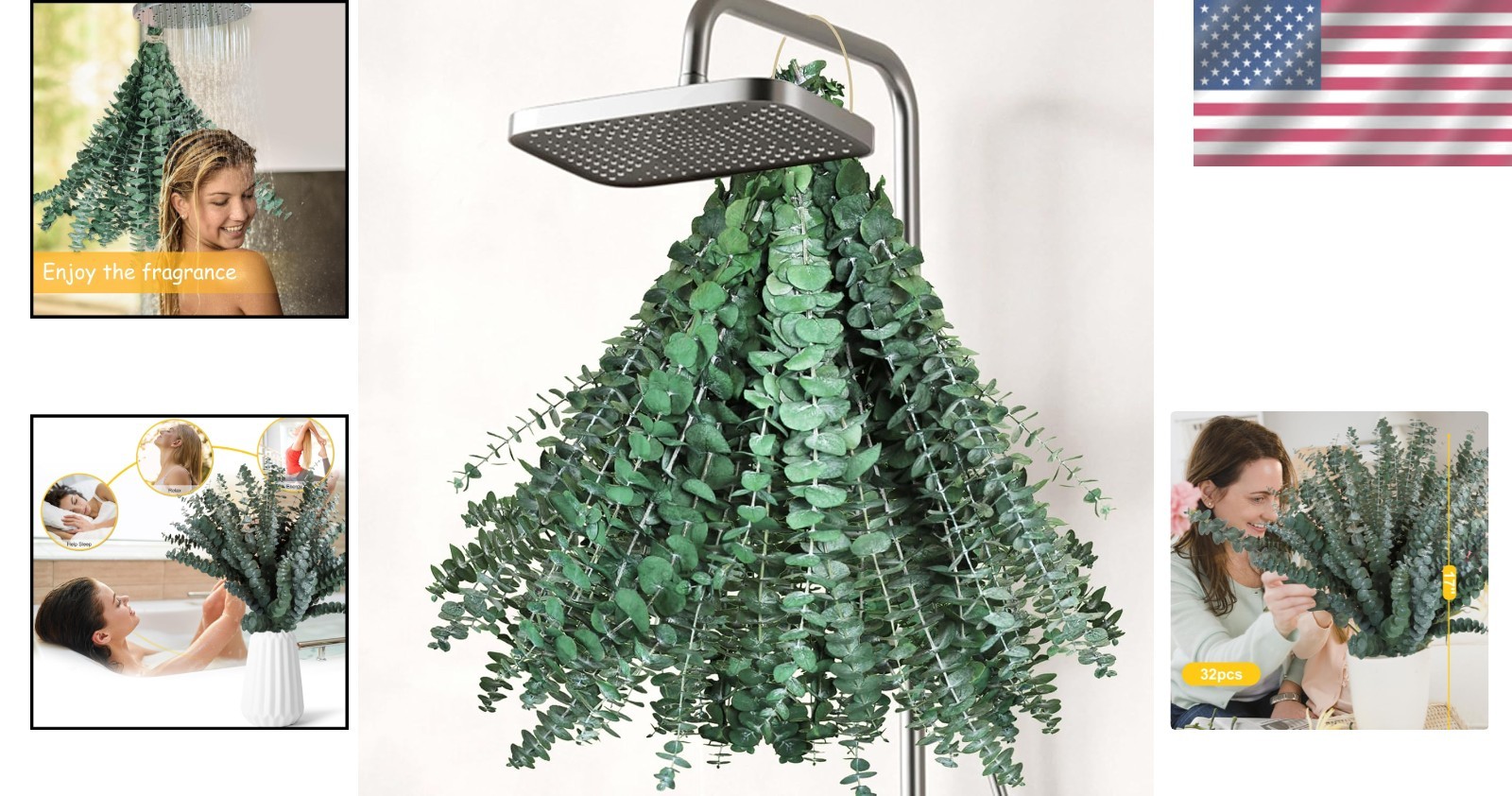 30Pcs Dried Eucalyptus Stems, 17″ Real Preserved Eucalyptus Plant for Shower, Fr