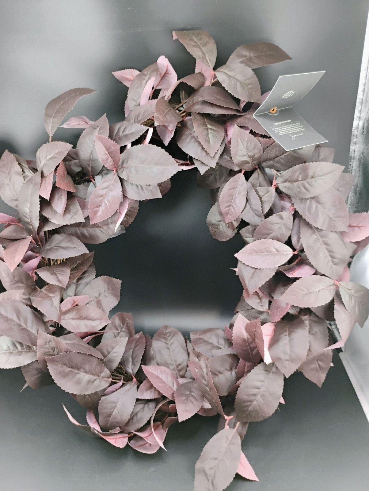Wreath With Artificial Purple Leaves For Home & Event Decor