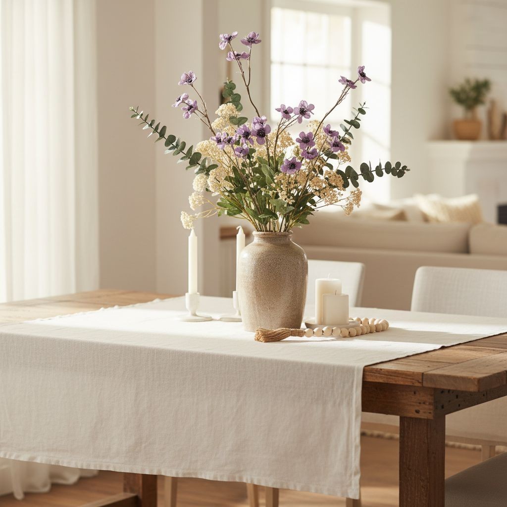 Dusty Lavender Faux Flower Stem Set Purple Wildflower Spray Cottagecore Floral D