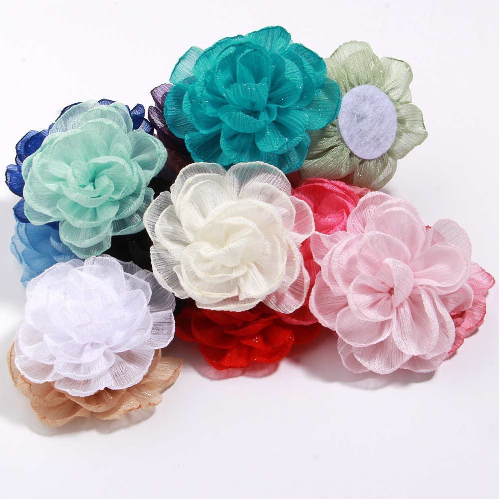 6cm Rose Camellia Chiffon Fabric Flower For Wedding Invitation Artificial Flower