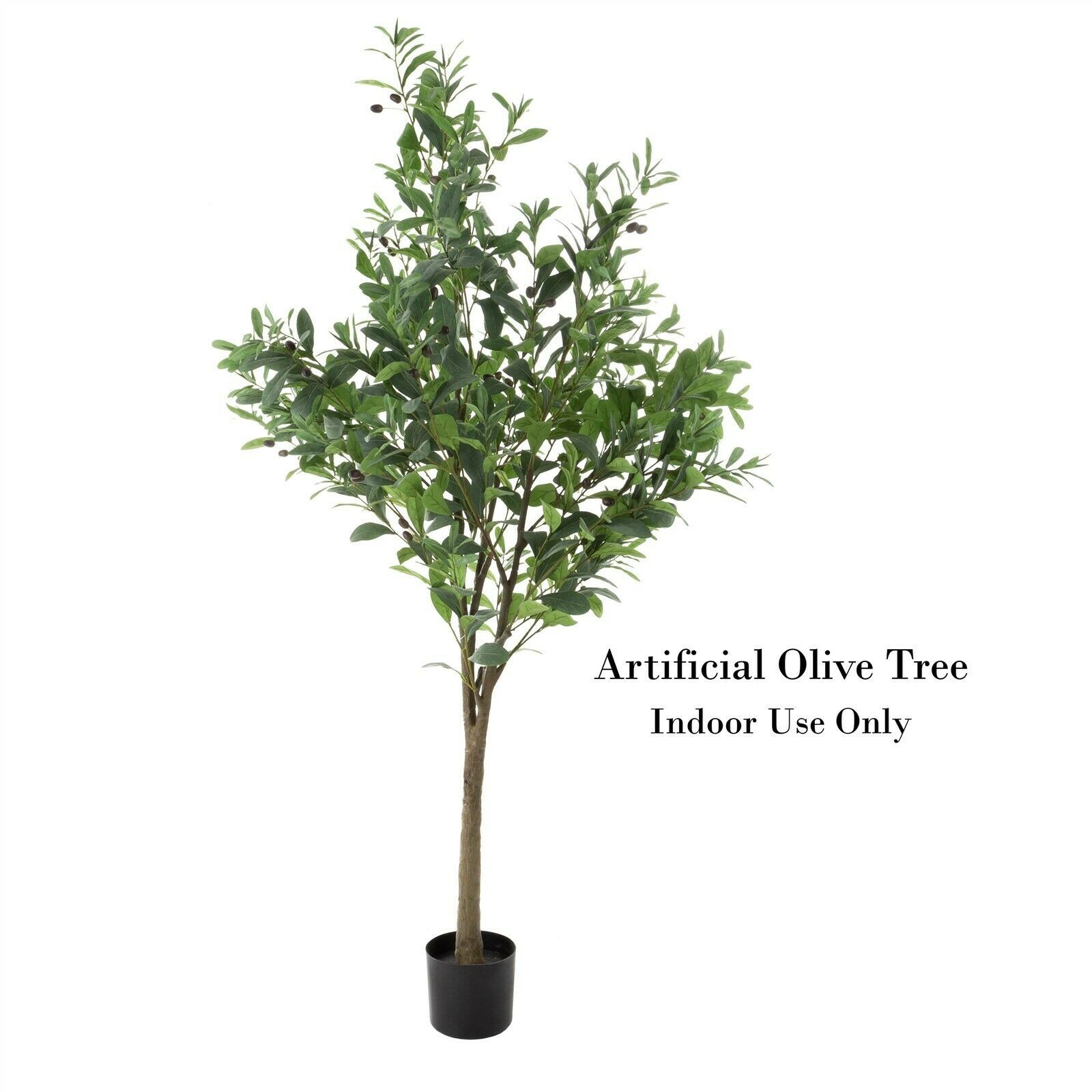 Artificial Olive Tree 6-Foot Potted Faux Plant with Fruit for Home Office Decor