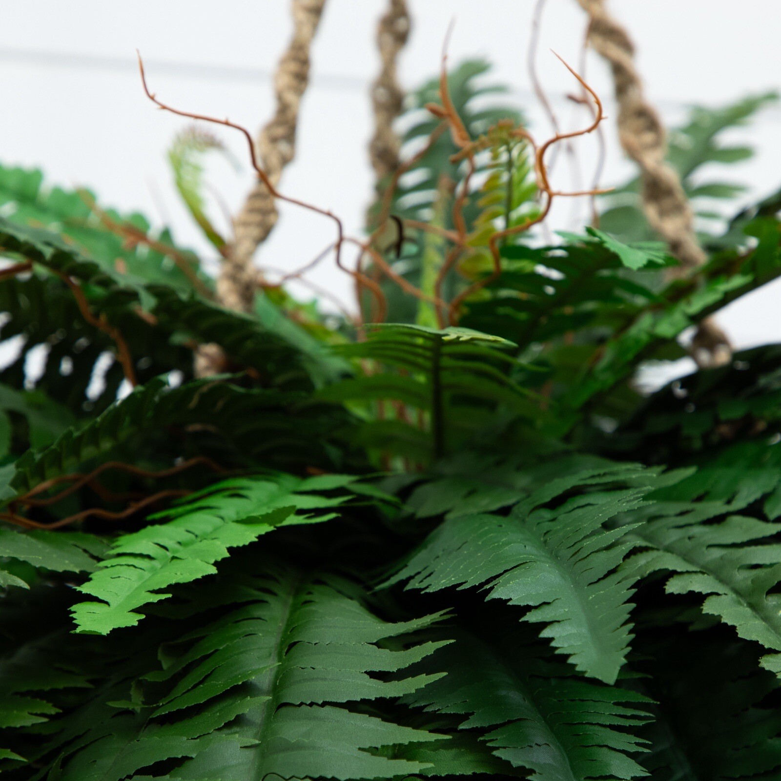 29″ Double Giant Artificial Boston Fern in Hanging Basket. Retail $139