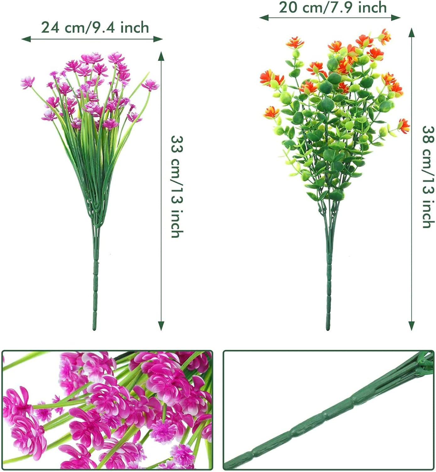 36 UV Resistant Artificial Flower Bundles for Vibrant Outdoor Decor