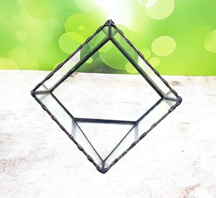 Stained Glass Terrarium Geometric Transparent 3 mm Hand Made Planter For Indoor