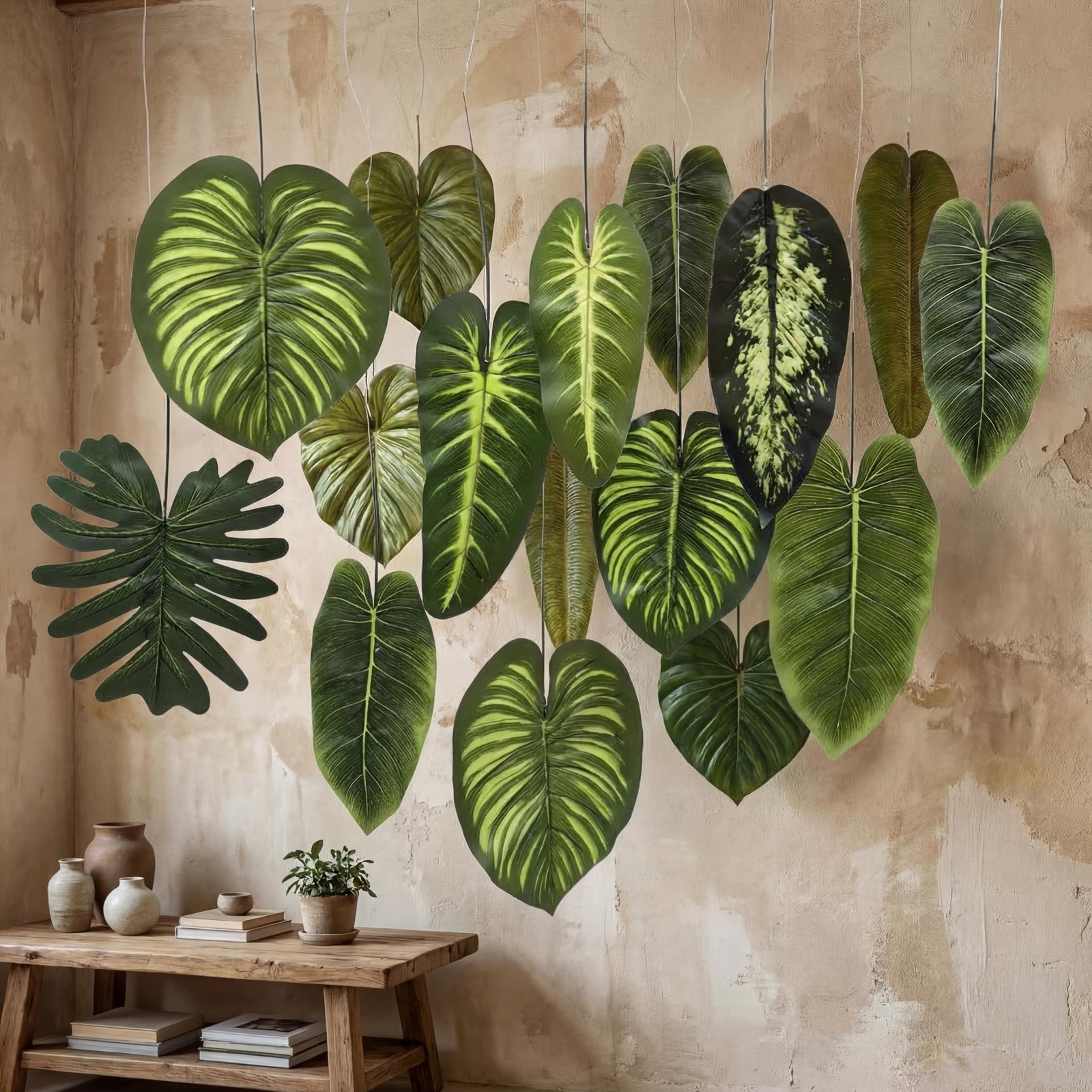 24 Pcs Artificial Palm Leaves 17 Inch Large Tropical Jungle Party Decorations…