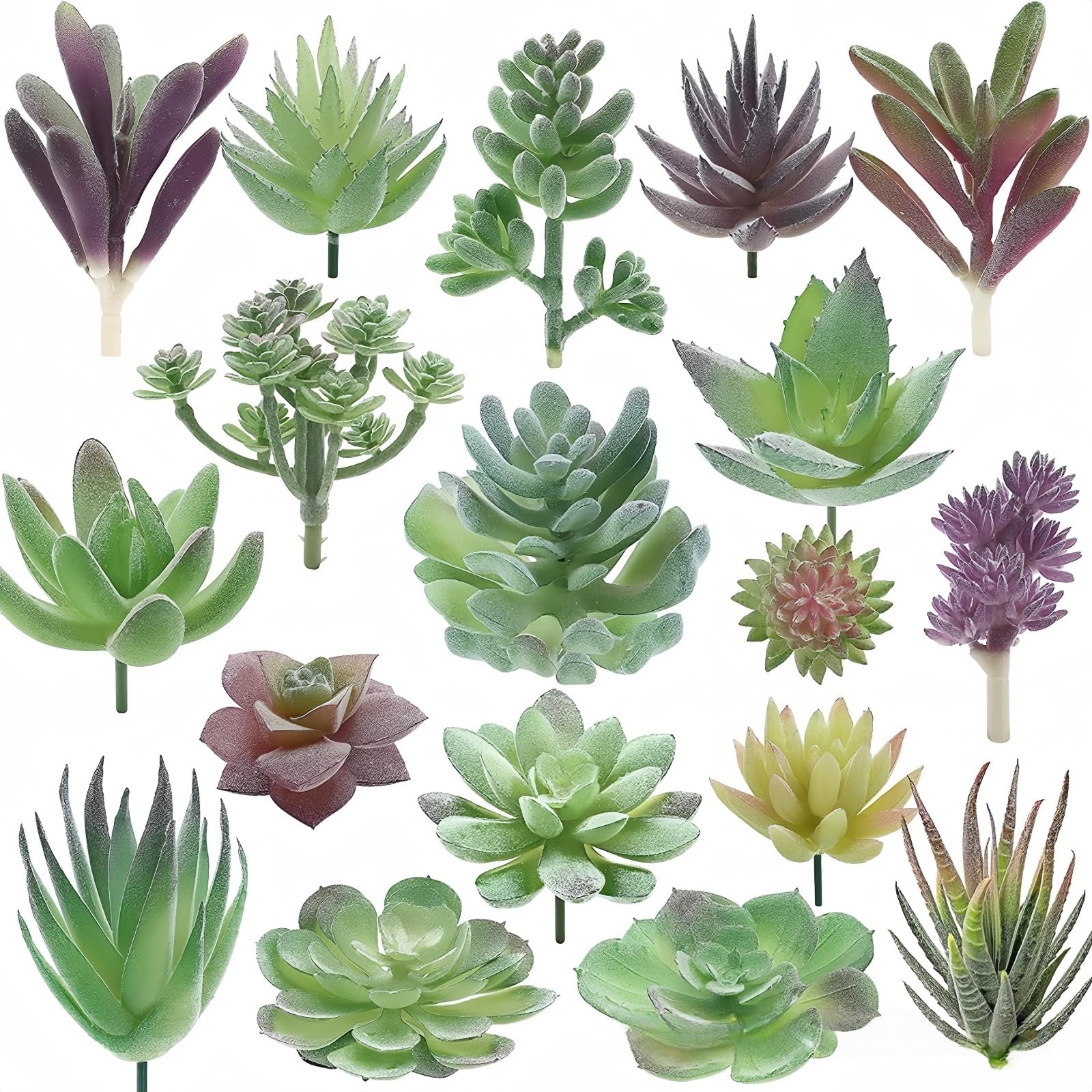 18 Pack Artificial Succulent Plants Realistic Unpotted Faux Style B18 DIY
