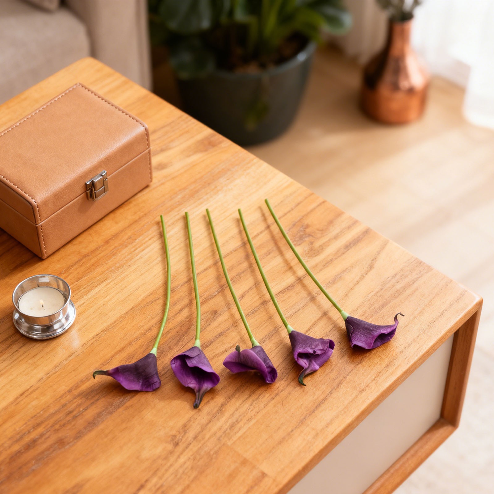 5pcs Realistic Artificial Calla Lily Bouquets for Stylish Home Accents