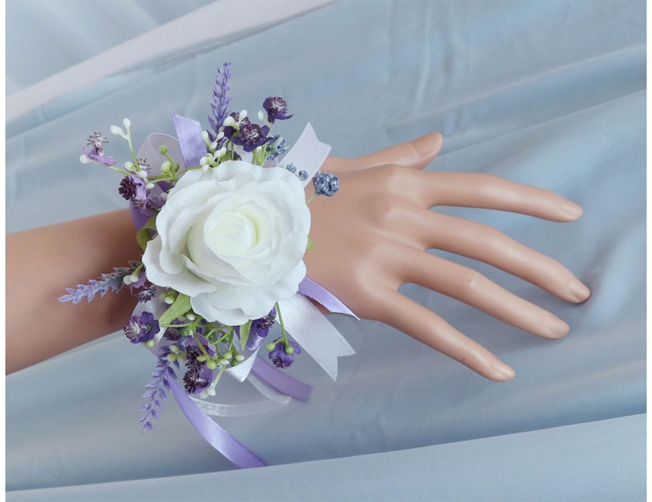 2 Pieces Homecoming Party Prom Artificial Wrist Corsage and Boutonniere Set, …