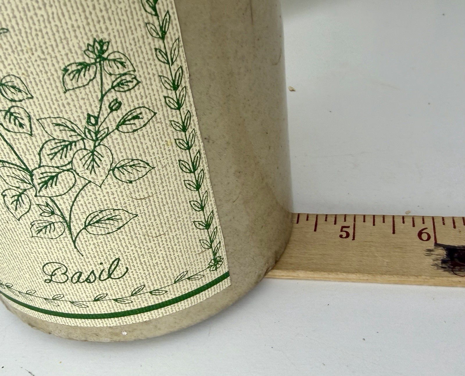 Set of Garden Wood Plaque w/ Herb Tiles Metal Vase Trash Can & Herb Crock