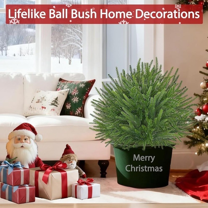 2 Pack Artificial Norfolk Pine Bushes UV Resistant Indoor Outdoor Decor New