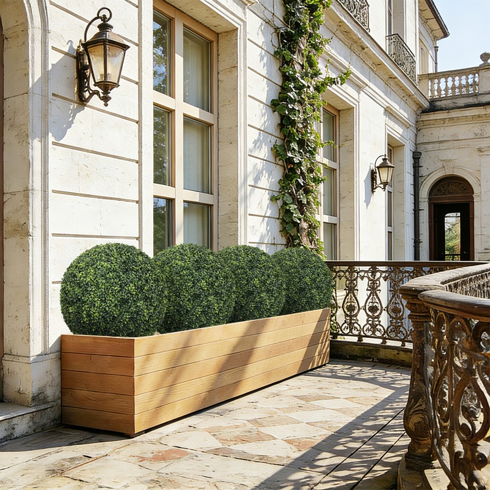 22.4IN Dark Artificial Topiary Balls Outdoor Faux Boxwood Large Decorative