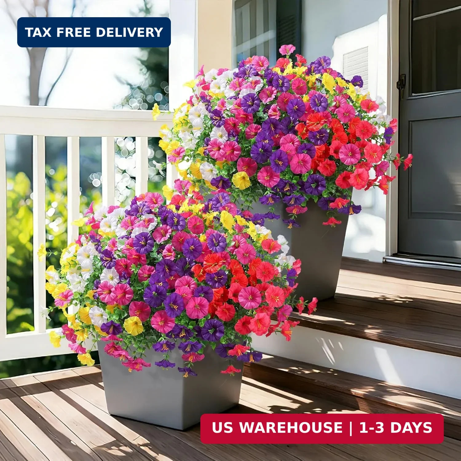 Ivydale 24 Bundles Artificial Flowers for Outdoors Spring Plants Outdoor Decor,