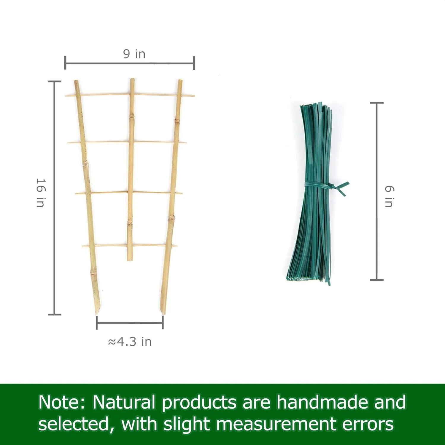 Cambaverd Plant Trellis Indoor, 3 Pack Bamboo Trellises, 16in Fan-Shaped Trellis