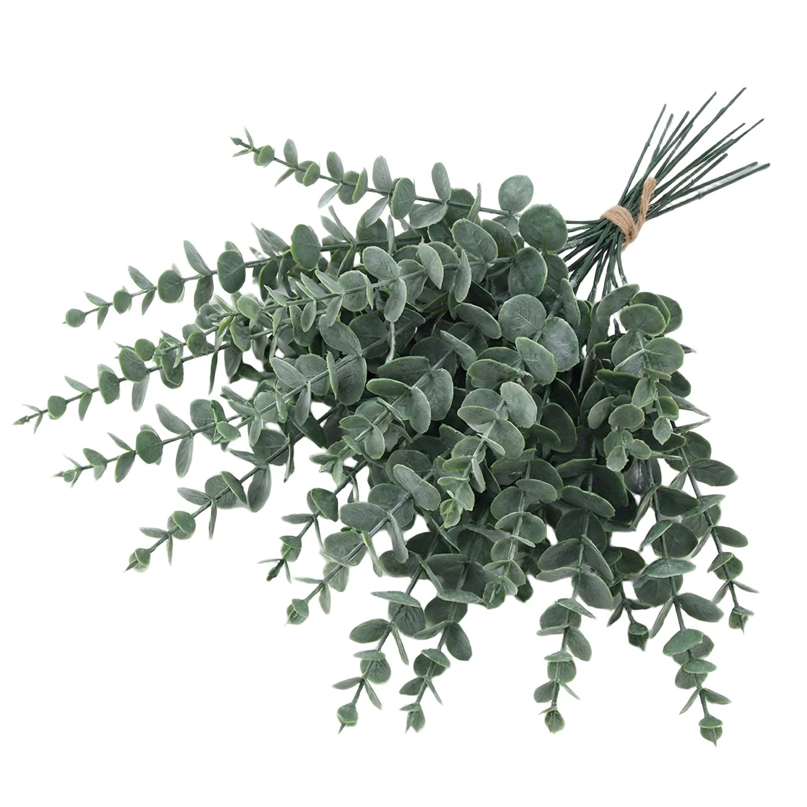 24 Artificial Eucalyptus Stems, Frosted Green Faux Eucalyptus Leaves with Fle…