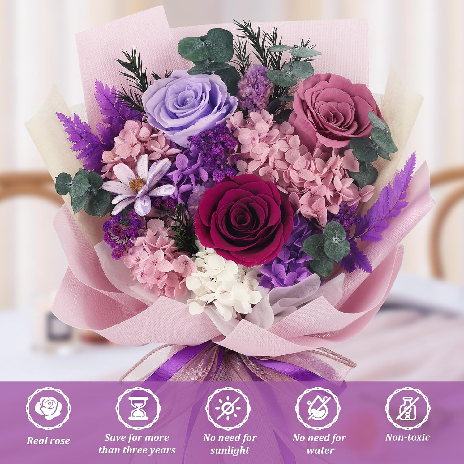 Flowers for Delivery Prime Preserved Flower Bouquet That Last 3-5 Years Real For