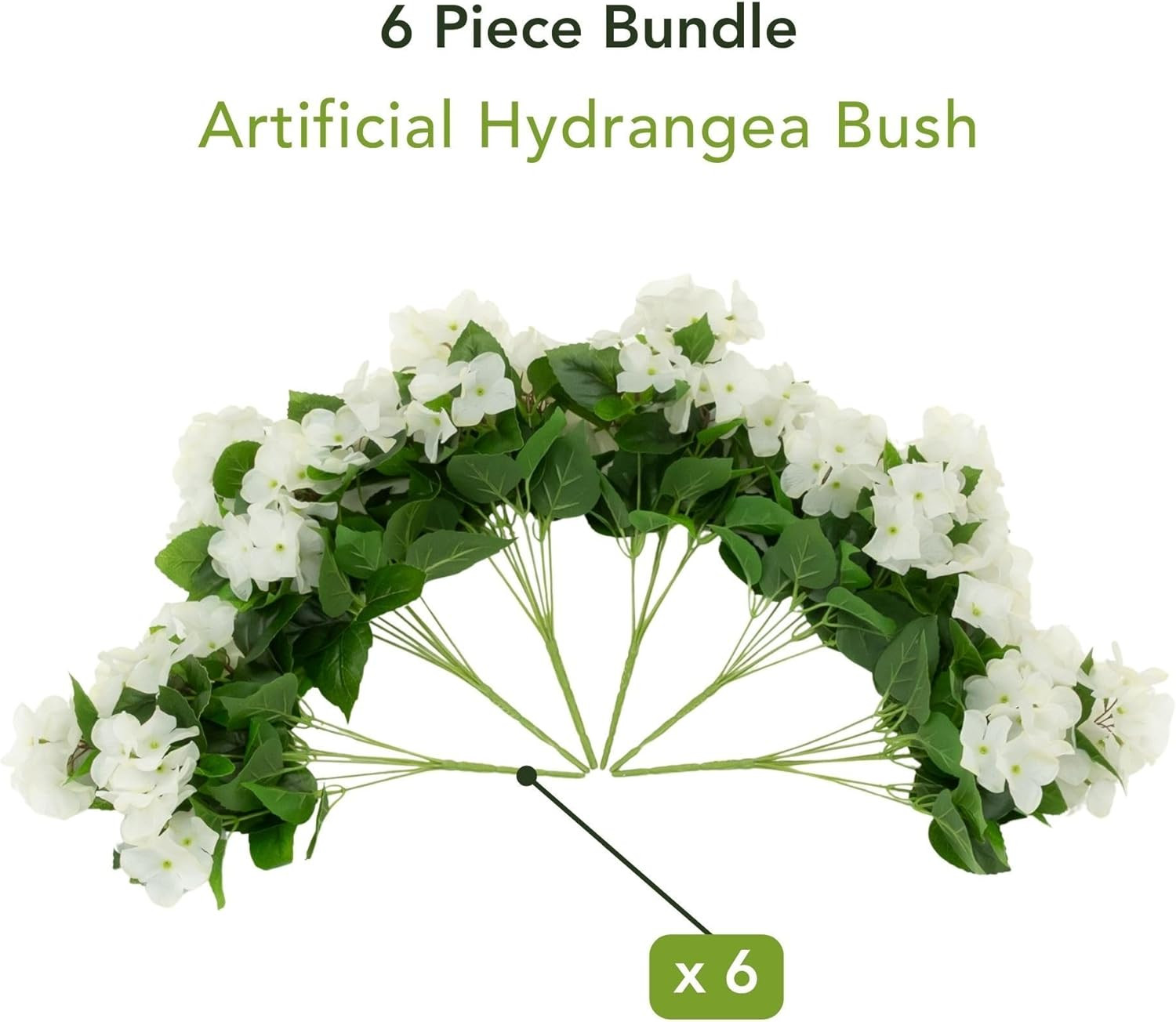 Set of 6 UV Resistant 14″ Artificial Hydrangea Bushes for Indoor/Outdoor Use