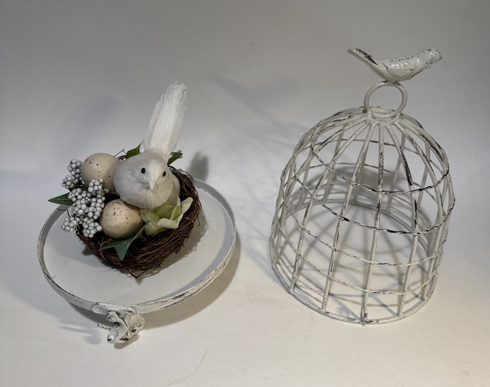 9″ Shabby Chic Decorative Birdcage Removable Nest Bird Display Farmhouse Decor
