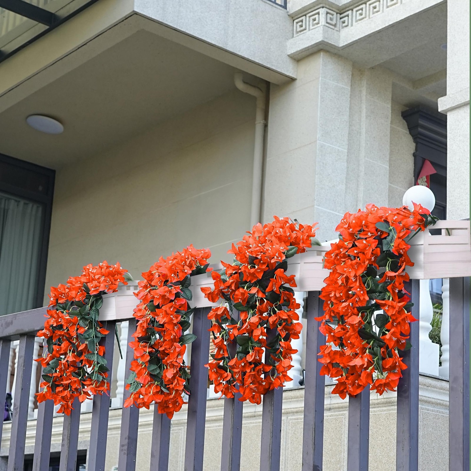Bougainvillea Artificial Flowers Outdoor Decor – 2PCS Faux Silk Vines, UV Res…