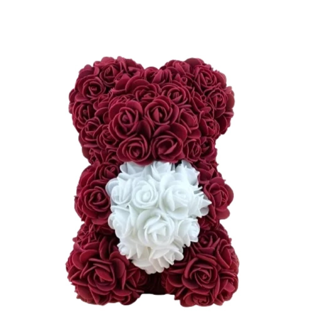 Rose Teddy Bear Rose Flower Bear Gifts for Valentine 25cm