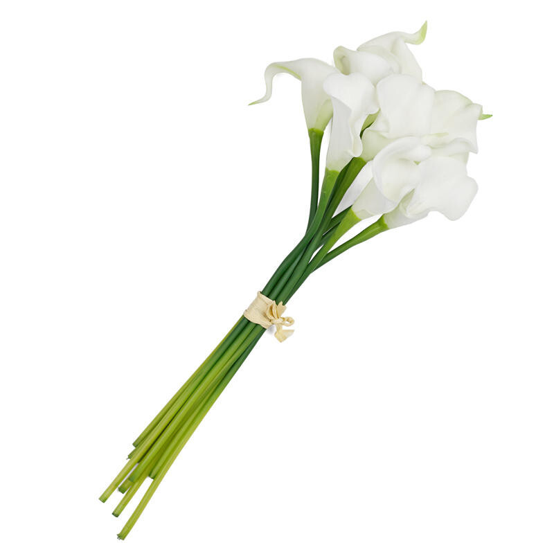 14″ White Artificial Calla Lily Floral Bouquet