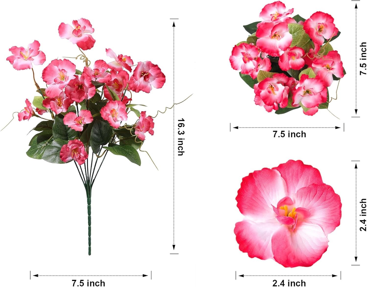 Hibiscus Artificial Flowers Plants for Outdoors Summer Decoration, 6 Bundles …