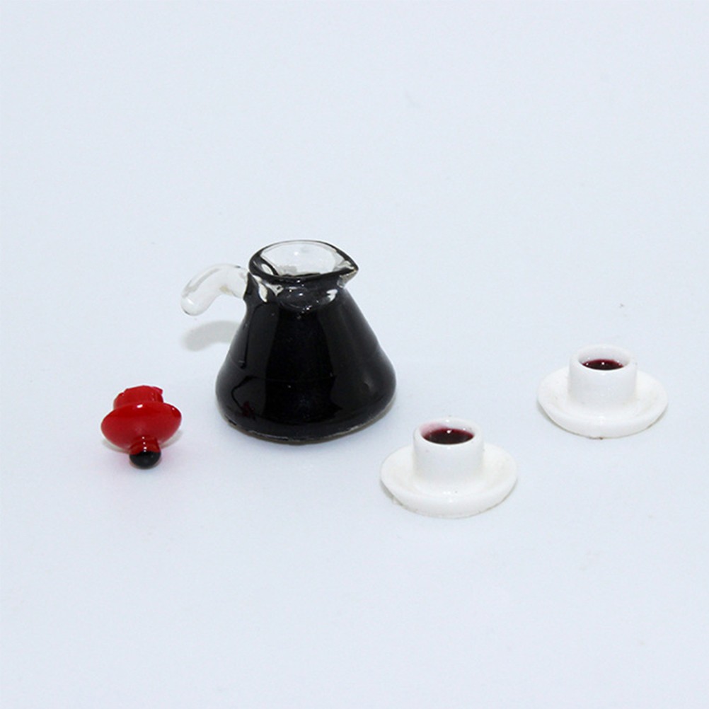 1 Set Miniature Coffee Pot Resin Decor Assorted Colors Mini House Accessory