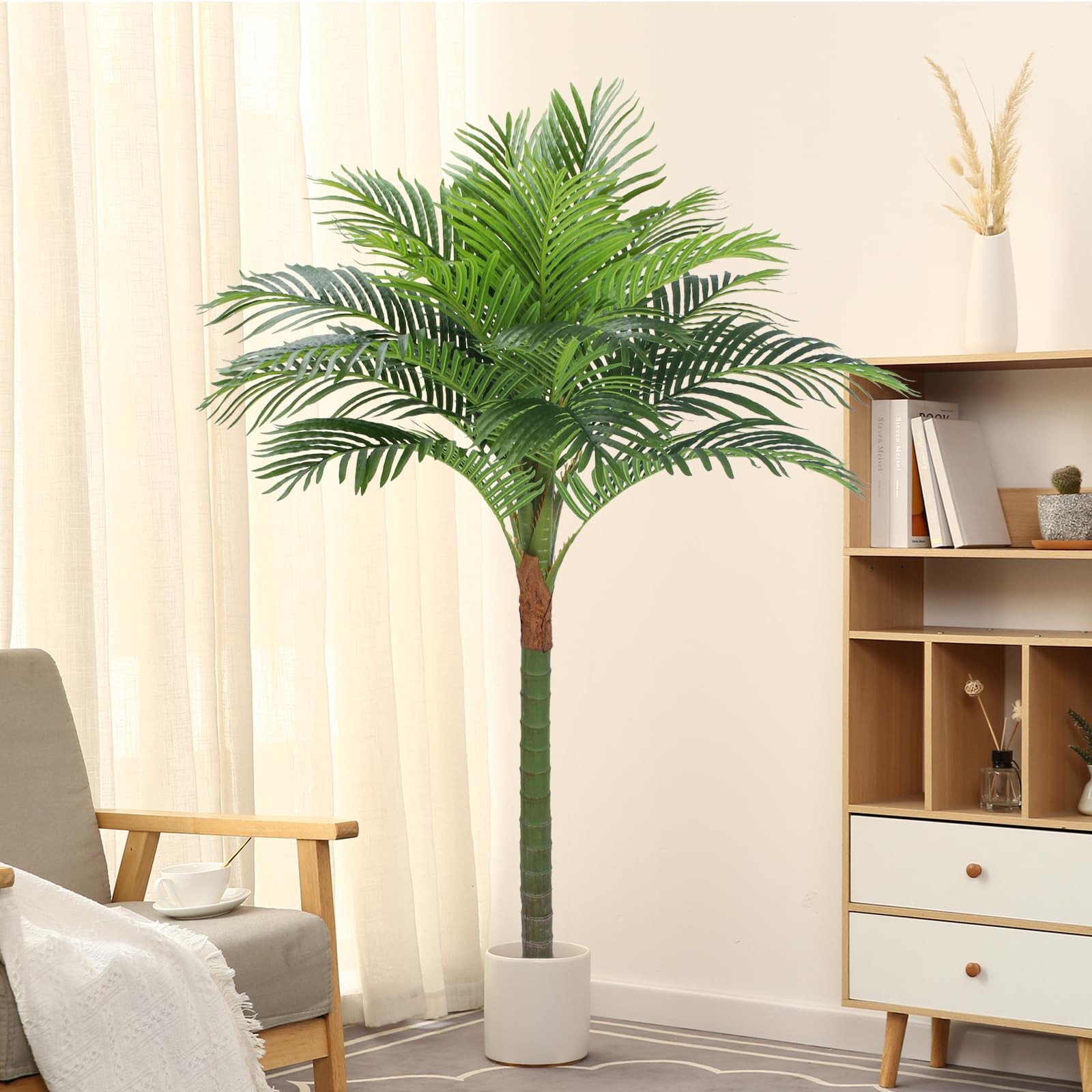 Palm Tree Artificial Tropical Plant 5FT Tall Faux Plants Indoor Fake Floor Pl…