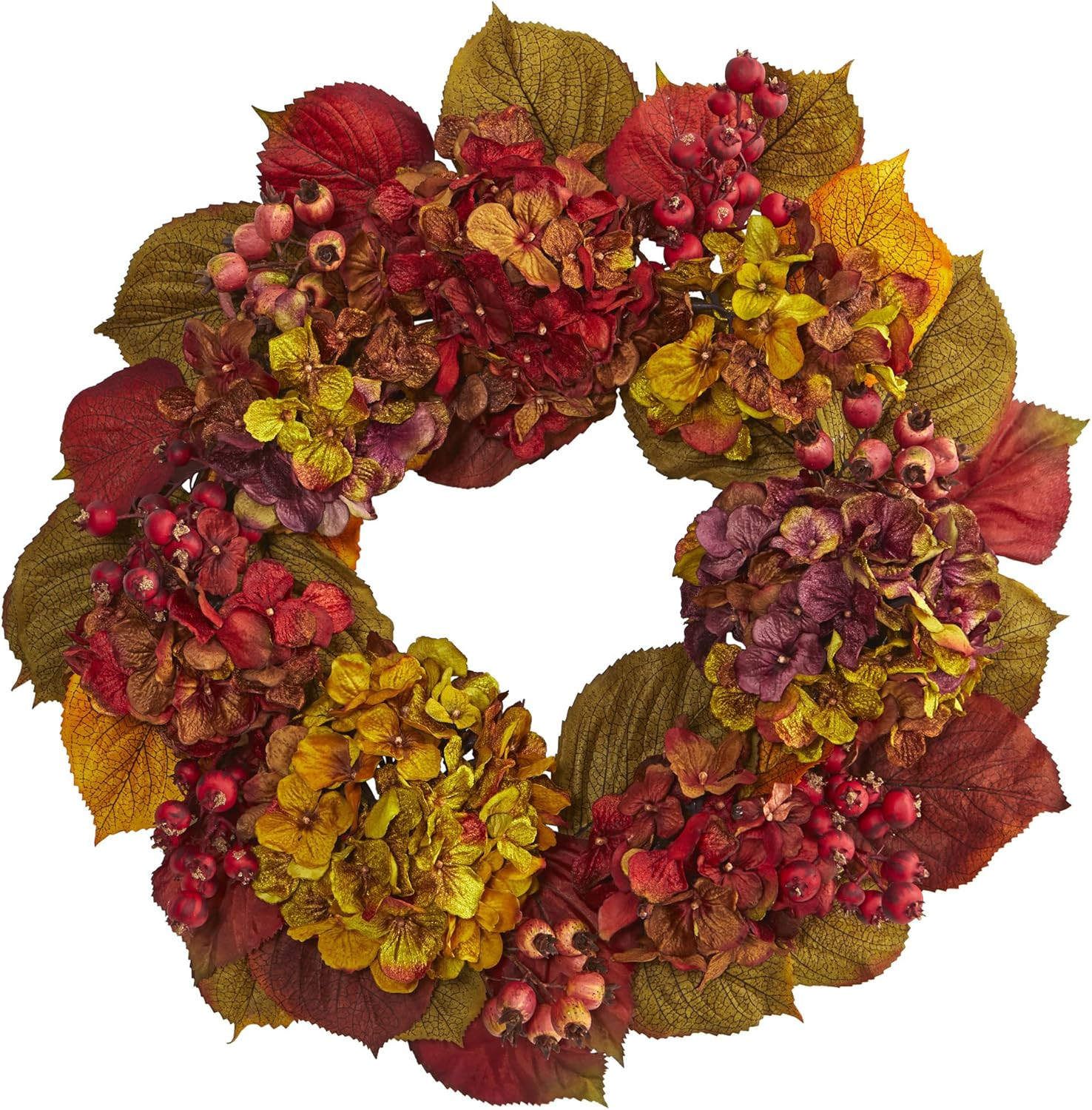 4176 24″ Fall Hydrangea Wreath Multi/Color